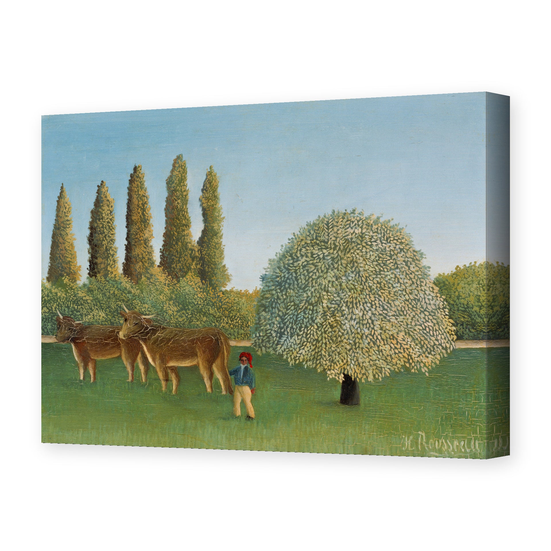 Henri Rousseau's 'Meadowland' painting reproduced as a gallery-wrapped canvas print