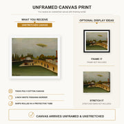 Henri Rousseau - Quai d'Ivry canvas print size comparison and framing display infographic