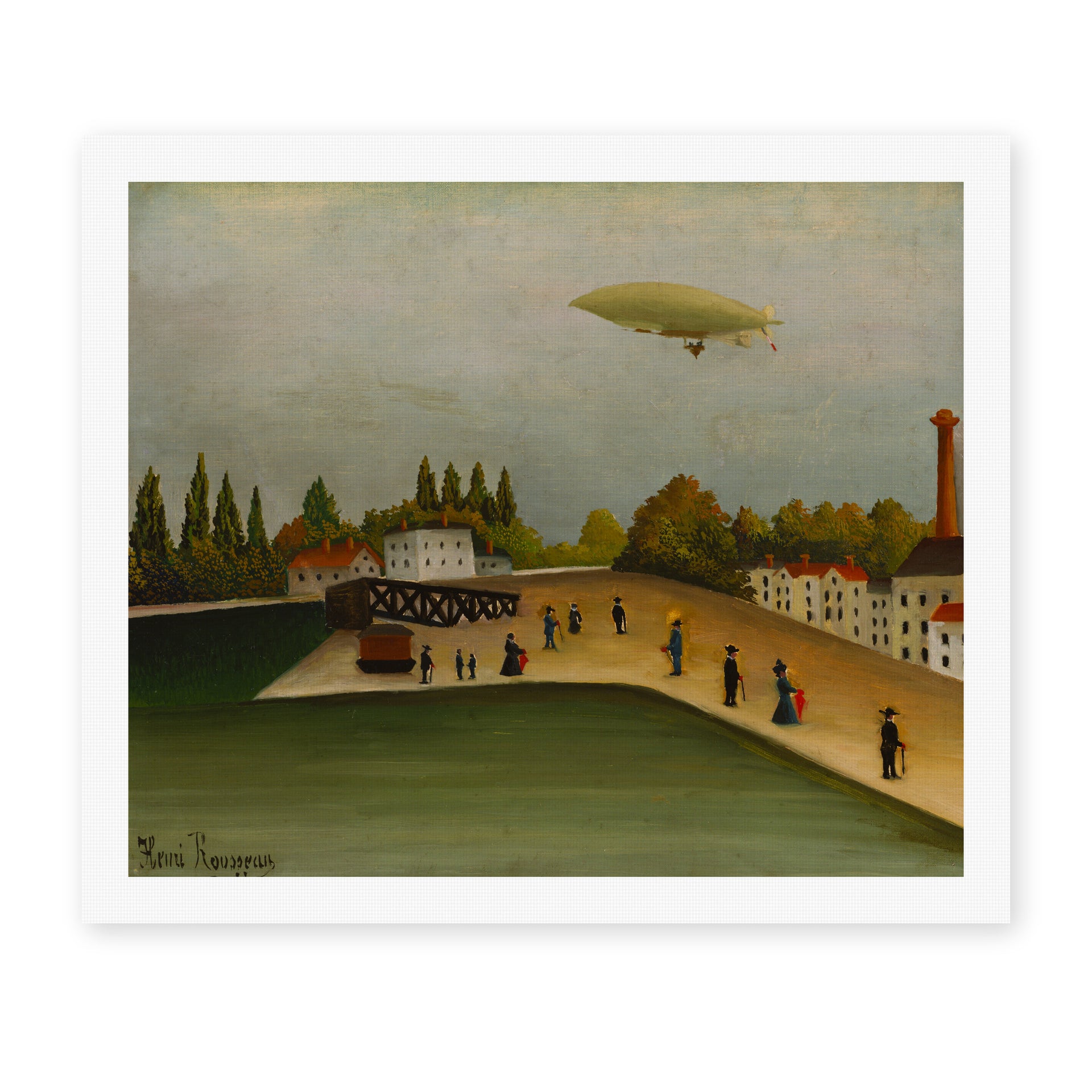 Henri Rousseau's 'Quai d'Ivry' painting reproduced as a rolled canvas print