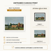 Henri Rousseau - Scene in Bagneux on the Outskirts of Paris canvas print size comparison and framing display infographic