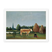 Henri Rousseau's 'Scene in Bagneux on the Outskirts of Paris' painting reproduced as a rolled canvas print