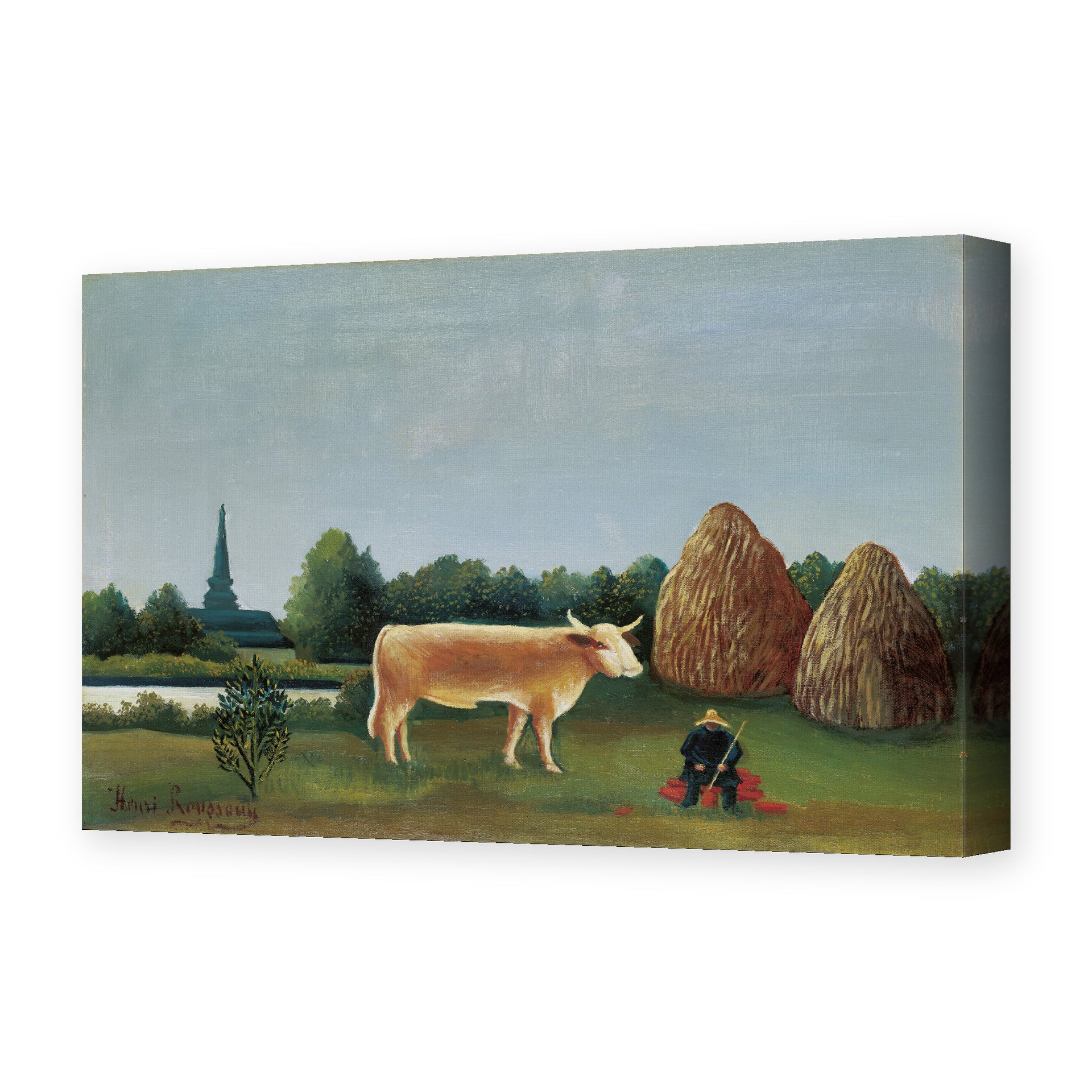 Henri Rousseau's 'Scene in Bagneux on the Outskirts of Paris' painting reproduced as a gallery-wrapped canvas print