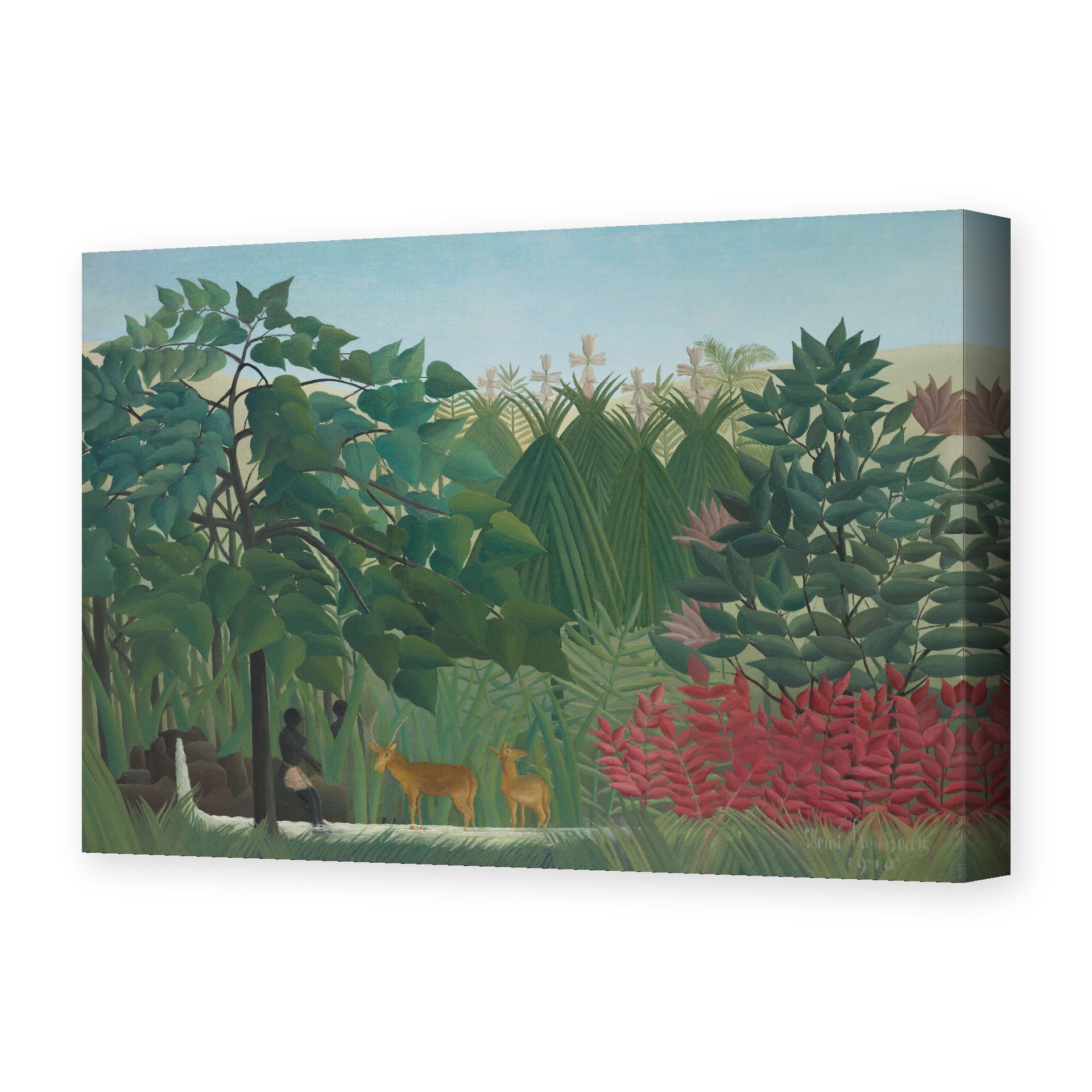 Henri Rousseau's 'The Waterfall' painting reproduced as a gallery-wrapped canvas print