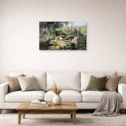Gallery-wrapped canvas print of Henryk Siemiradzki's Christ and the Samaritan Woman displayed on a wall in a living room