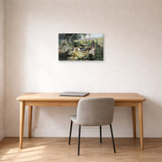 Gallery-wrapped canvas print of Henryk Siemiradzki's Christ and the Samaritan Woman displayed on a wall in a office