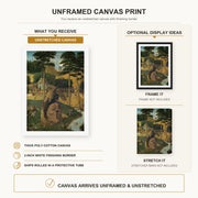 Hieronymus Bosch - The Temptation of Saint Anthony canvas print size comparison and framing display infographic