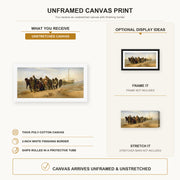 Ilya Repin - Barge Haulers on the Volga canvas print size comparison and framing display infographic