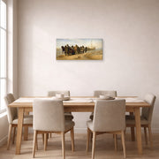 Gallery-wrapped canvas print of Ilya Repin's Barge Haulers on the Volga displayed on a wall in a dining