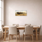 Unframed poster print of Ilya Repin's Barge Haulers on the Volga displayed on a wall in a dining
