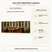 Ilya Repin - Ceremonial Sitting of the State Council gallery wrap canvas construction and hanging details infographic