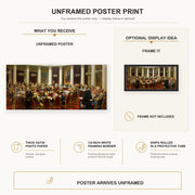 Ilya Repin - Ceremonial Sitting of the State Council poster print size comparison and framing display infographic