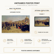 Ilya Repin - Religious Procession in Kursk Province poster print size comparison and framing display infographic