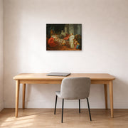 Gallery-wrapped canvas print of Jacques-Louis David's 'Erasistratus Discovers the Cause of Antiochus’s' displayed on a wall in an office