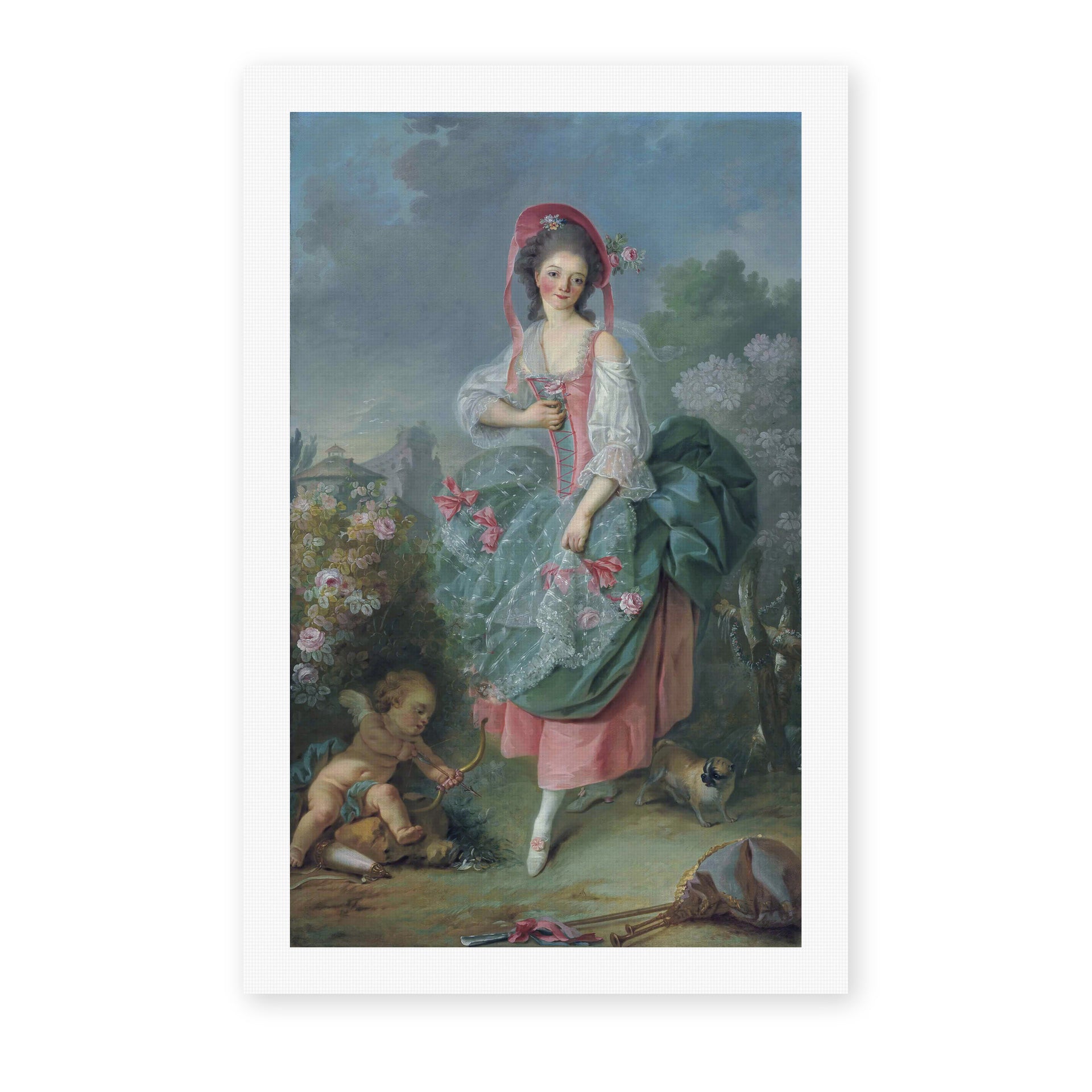 Jacques-Louis David's 'Mademoiselle Guimard as Terpsichore' painting reproduced as a rolled canvas print