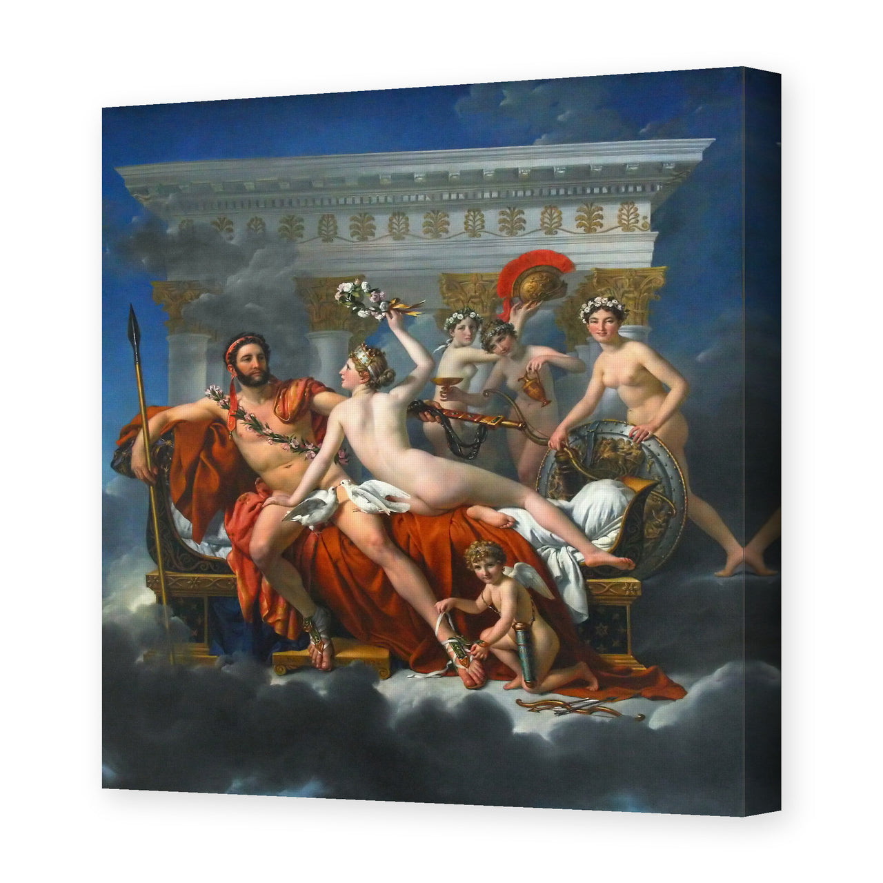 Jacques-Louis David's 'Mars Disarmed by Venus' painting reproduced as a gallery-wrapped canvas print