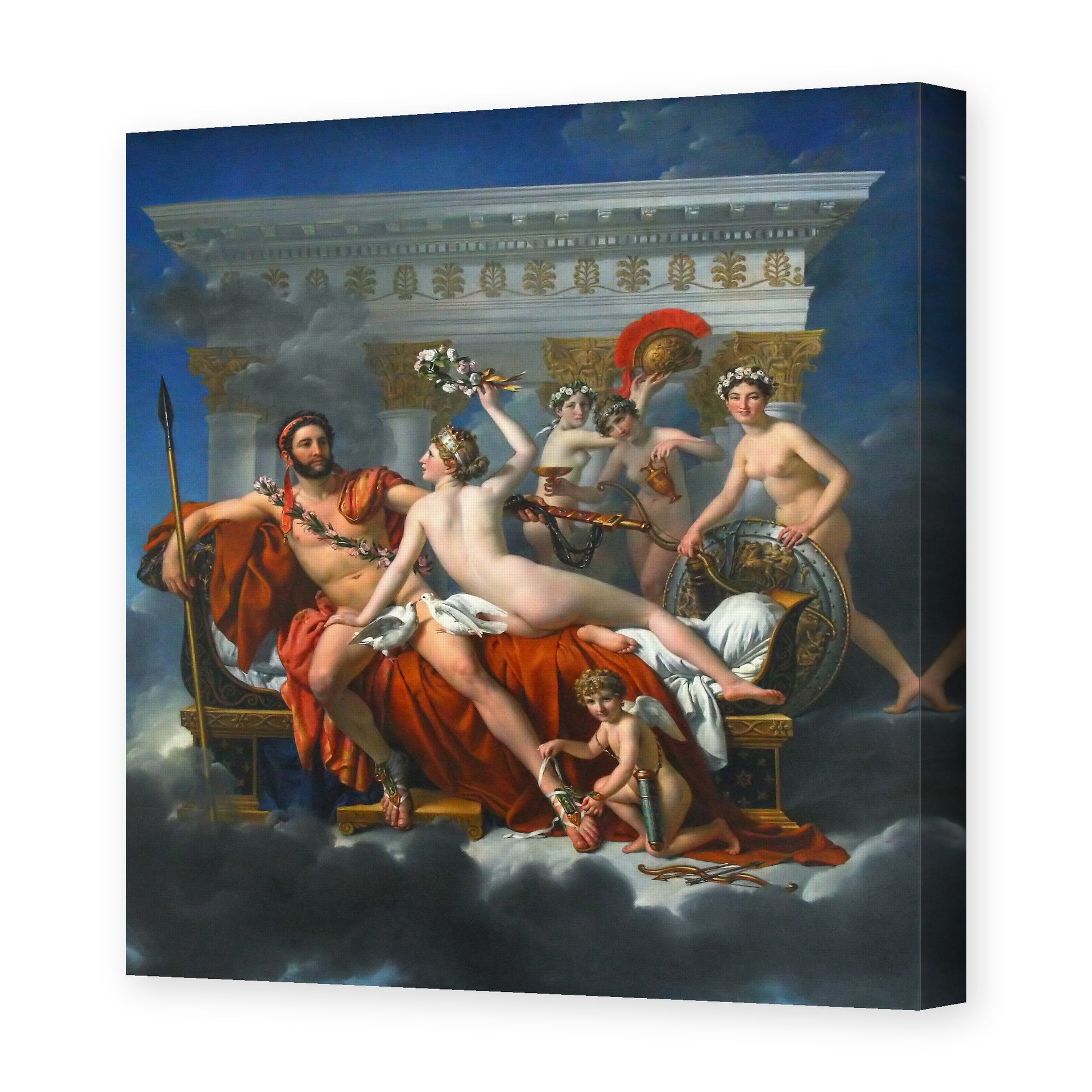 Jacques-Louis David's 'Mars Disarmed by Venus' painting reproduced as a gallery-wrapped canvas print