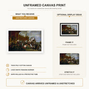 Jacques-Louis David - Oath of Troops to the Emperor after the Deal Eagles canvas print size comparison and framing display infographic