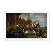 Jacques-Louis David's 'Oath of Troops to the Emperor after the Deal Eagles' painting reproduced as a rolled canvas print
