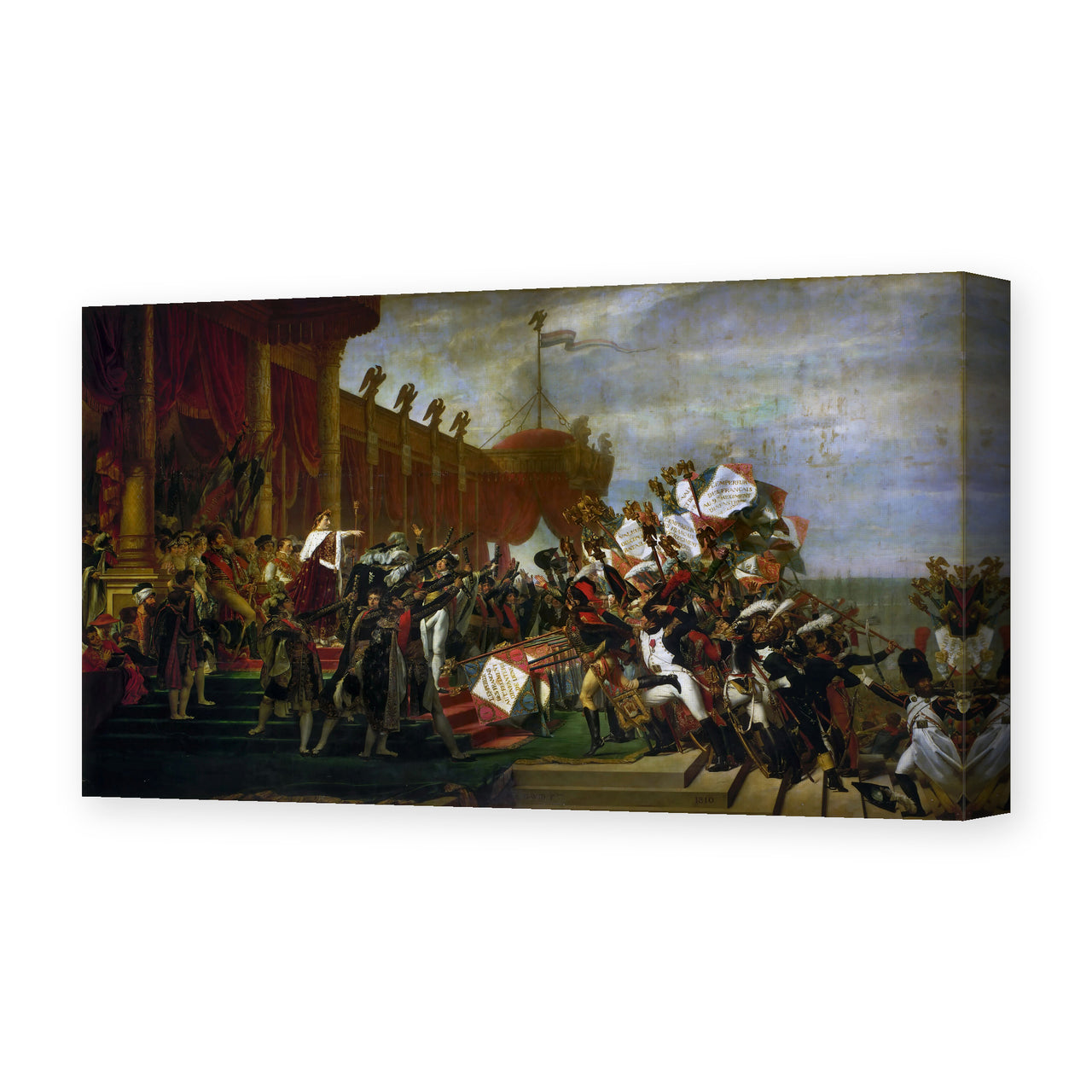 Jacques-Louis David's 'Oath of Troops to the Emperor after the Deal Eagles' painting reproduced as a gallery-wrapped canvas print