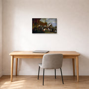 Gallery-wrapped canvas print of Jacques-Louis David's 'Oath of Troops to the Emperor after the Deal Eagles' displayed on a wall in an office