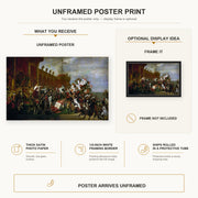 Jacques-Louis David - Oath of Troops to the Emperor after the Deal Eagles poster print size comparison and framing display infographic