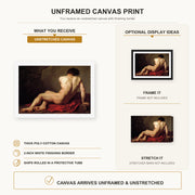 Jacques-Louis David - Patroclus canvas print size comparison and framing display infographic