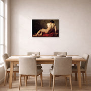 Gallery-wrapped canvas print of Jacques-Louis David's 'Patroclus' displayed on a wall in a dining room