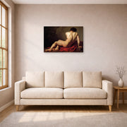Gallery-wrapped canvas print of Jacques-Louis David's 'Patroclus' displayed on a wall in a living room