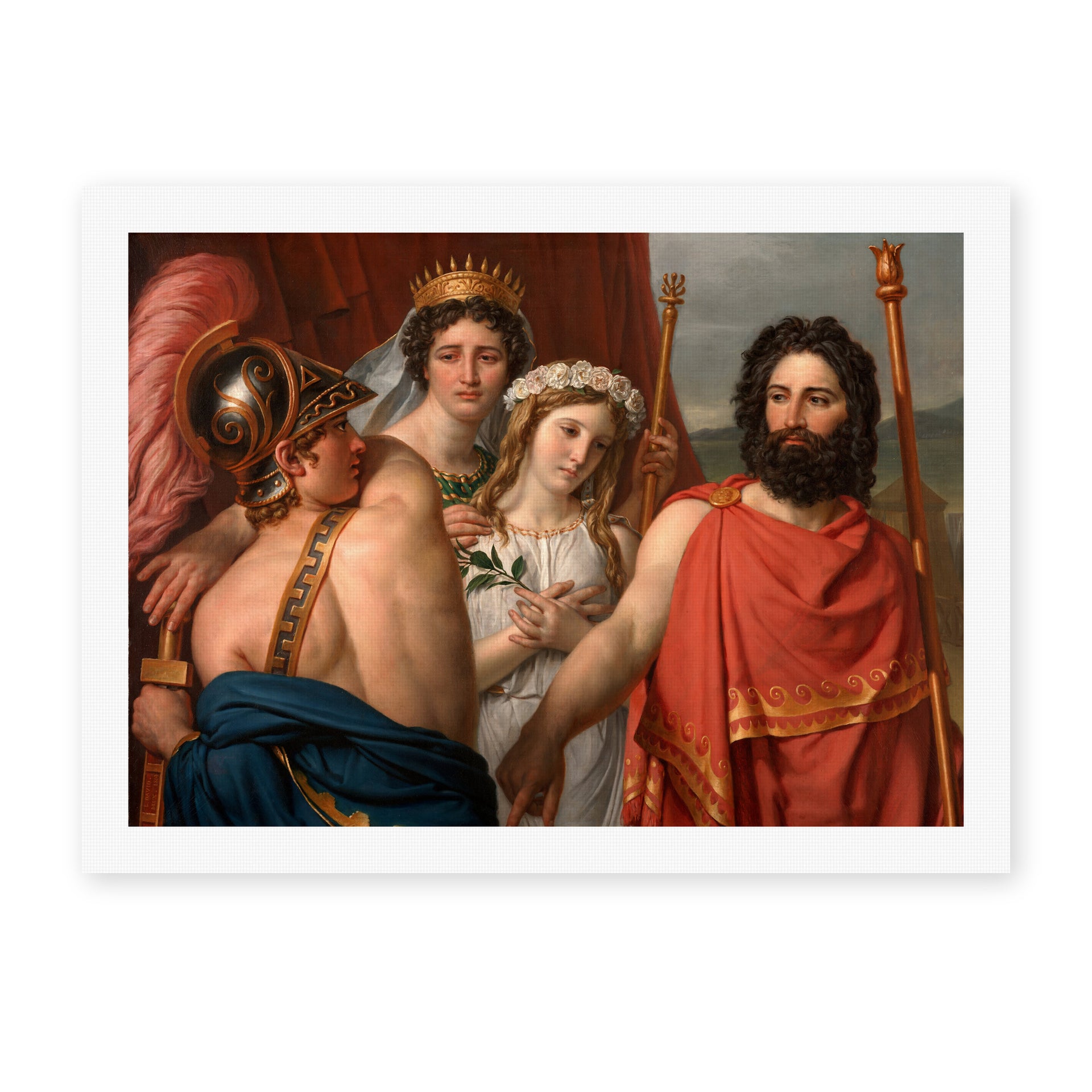Jacques-Louis David's 'The Anger of Achilles' painting reproduced as a rolled canvas print