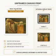 Jacques-Louis David - The Death of Marat canvas print size comparison and framing display infographic