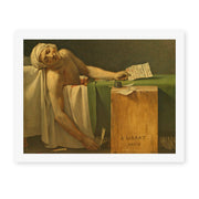 Jacques-Louis David's 'The Death of Marat' painting reproduced as a rolled canvas print, David's 1793 tribute to the slain revolutionary leader