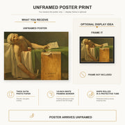 Jacques-Louis David - The Death of Marat poster print size comparison and framing display infographic