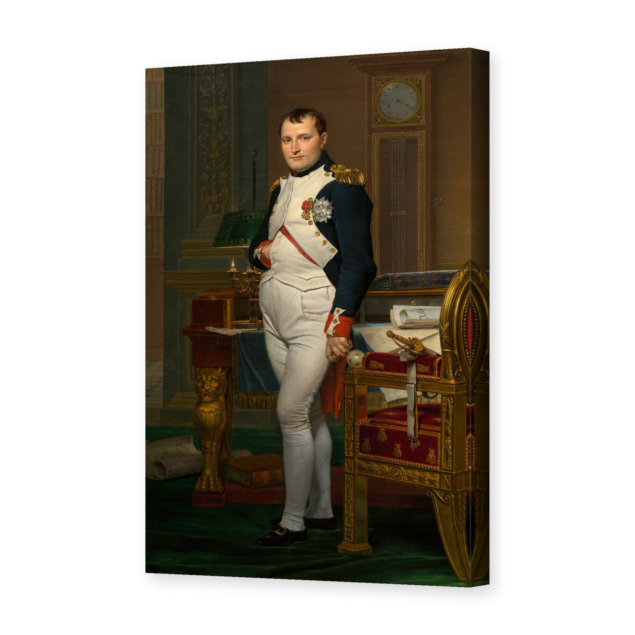 Jacques-Louis David's 'The Emperor Napoleon in His Study at the Tuileries' painting reproduced as a gallery-wrapped canvas print