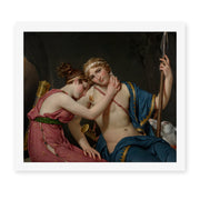 Jacques-Louis David's 'The Farewell of Telemachus and Eucharis' painting reproduced as a rolled canvas print