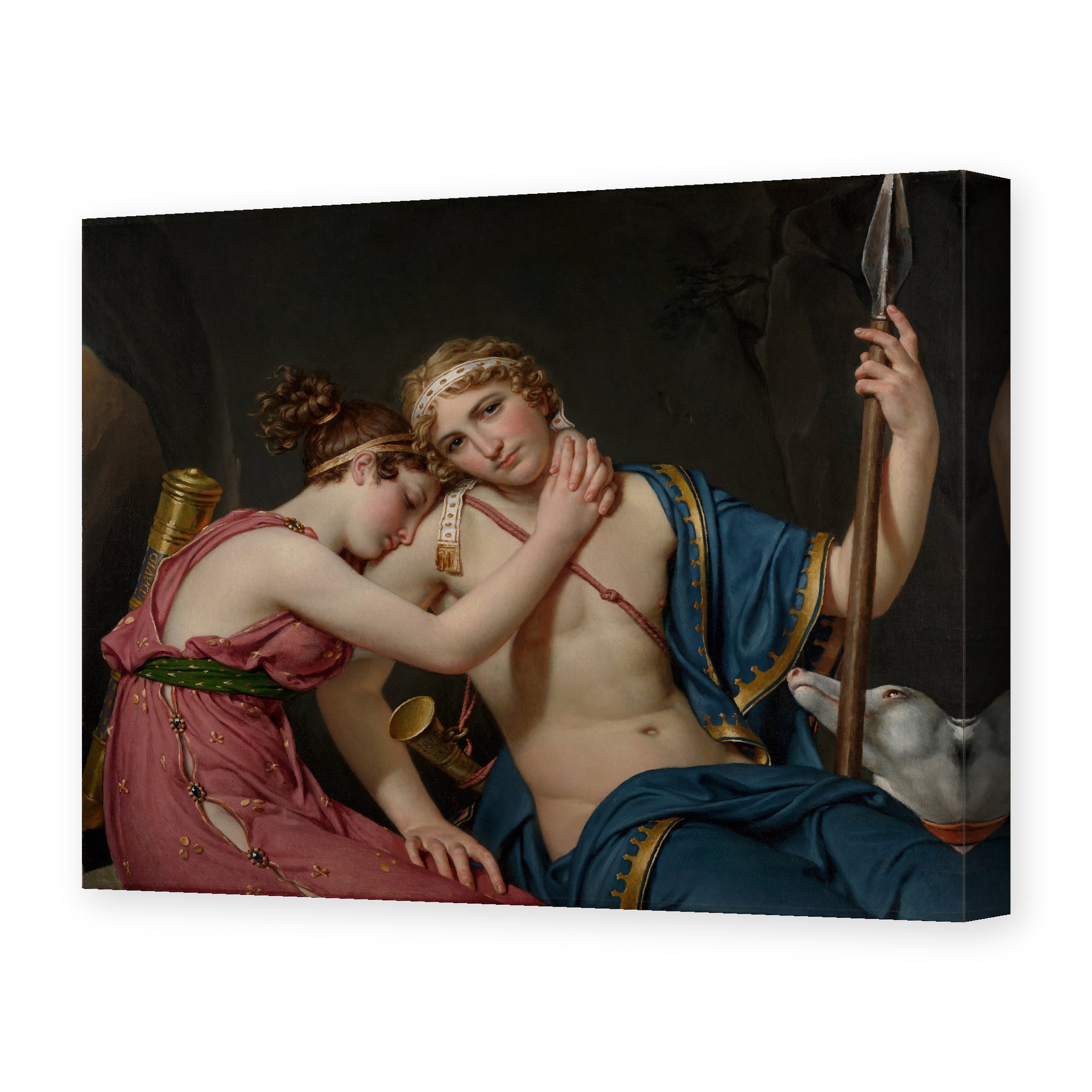 Jacques-Louis David's 'The Farewell of Telemachus and Eucharis' painting reproduced as a gallery-wrapped canvas print