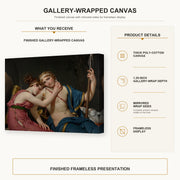 Jacques-Louis David - The Farewell of Telemachus and Eucharis gallery wrap canvas construction and hanging details infographic