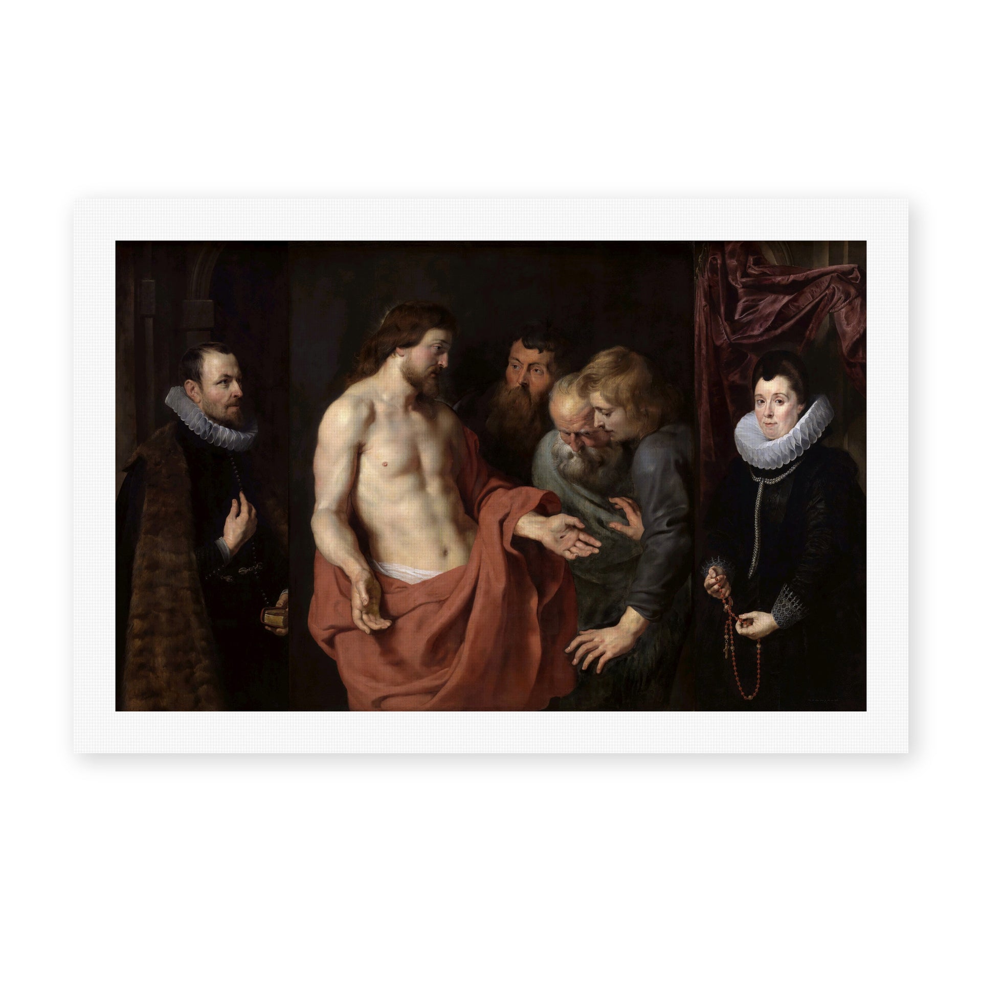 Jacques-Louis David's 'The Incredulity of Saint Thomas' painting reproduced as a rolled canvas print