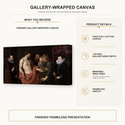 Jacques-Louis David - The Incredulity of Saint Thomas gallery wrap canvas construction and hanging details infographic