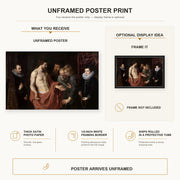 Jacques-Louis David - The Incredulity of Saint Thomas poster print size comparison and framing display infographic