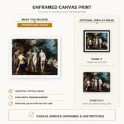 Jacques-Louis David - The Judgment of Paris canvas print size comparison and framing display infographic
