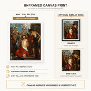 Jacques-Louis David - The Martyrdom of Saint George canvas print size comparison and framing display infographic