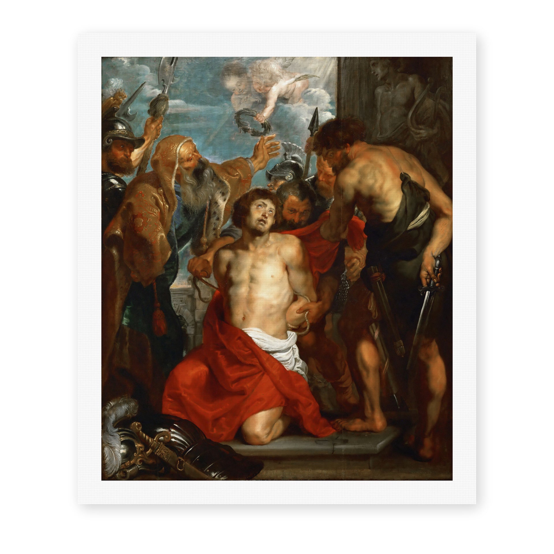 Jacques-Louis David's 'The Martyrdom of Saint George' painting reproduced as a rolled canvas print