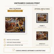 Jacques-Louis David - The Meeting of Abraham and Melchizedek canvas print size comparison and framing display infographic