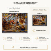 Jacques-Louis David - The Meeting of Abraham and Melchizedek poster print size comparison and framing display infographic