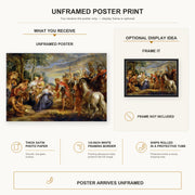 Jacques-Louis David - The Meeting of David and Abigail poster print size comparison and framing display infographic