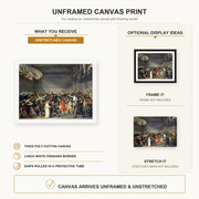 Jacques-Louis David - The Oath of the Tennis Court canvas print size comparison and framing display infographic
