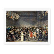 Jacques-Louis David's 'The Oath of the Tennis Court' painting reproduced as a rolled canvas print, David's unfinished record of the 1789 Revolution