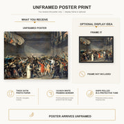 Jacques-Louis David - The Oath of the Tennis Court poster print size comparison and framing display infographic