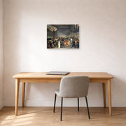 Unframed poster print of Jacques-Louis David's 'The Oath of the Tennis Court' displayed on a wall in an office