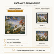 Jacques-Louis David - The Rape of Europa canvas print size comparison and framing display infographic